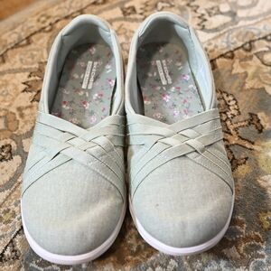 Skechers Women 8.5 Go Step Lite Flats Summer Love Sage Slip On